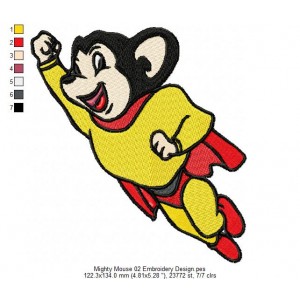 Mighty Mouse 02 Embroidery Design